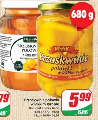 Dino Brzoskwinie połowki w lekkim syropie helcom oferta