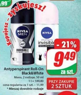 Dino Antyperspirant original nivea men invisible black & white oferta