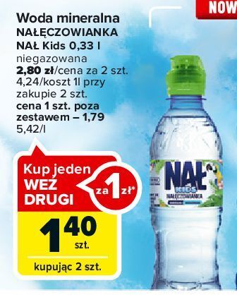 Carrefour Woda niegazowana nałęczowianka kids oferta