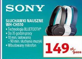 Auchan Słuchawki bezprzewodowe wh-ch510 białe sony oferta