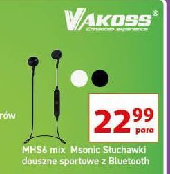 Auchan Słuchawki douszne mhs6 czarne vakoss oferta