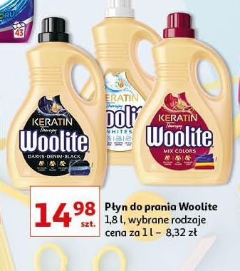 Auchan Płyn do prania dark woolite keratin oferta