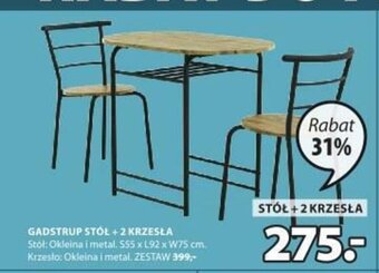JYSK Stół + 2 krzesła Gadstrup oferta