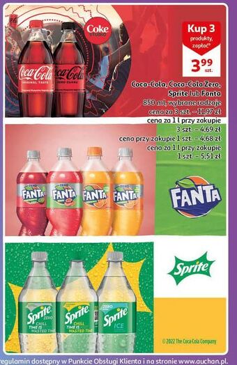 Auchan Napój pomarańczowy fanta oferta