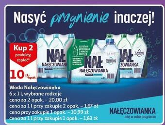 Auchan Woda delikatnie gazowana nałęczowianka oferta