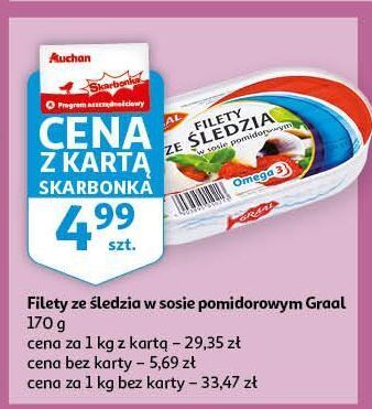 Auchan Filety ze śledzia w pomidorach graal oferta