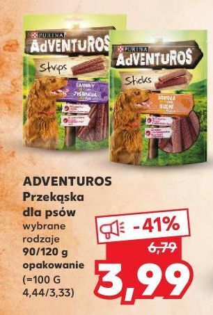 Kaufland Strips o smaku sarniny purina adventuros oferta