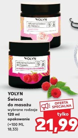 Kaufland Świeca do masażu w malinowym chruśniaku yolyn oferta