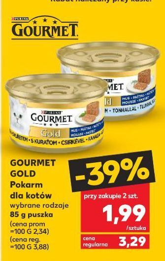 Kaufland Karma dla kota z tuńczykiem purina gourmet gold oferta