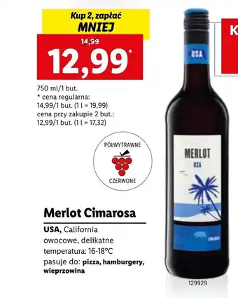 Lidl Merlot Cimarosa 750 ml oferta