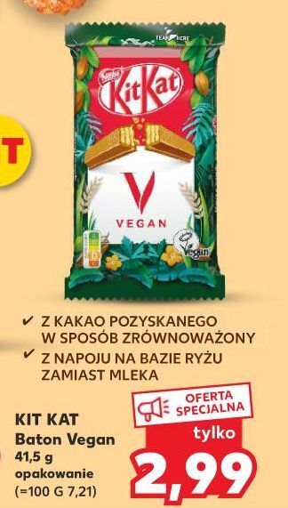 Kaufland Baton kitkat vegan oferta