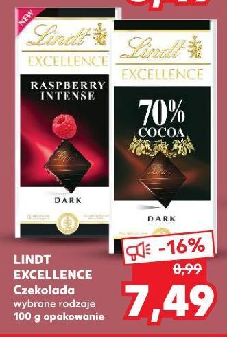 Kaufland Czekolada dark raspberry intense lindt excellence oferta