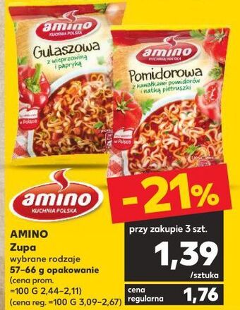 Kaufland Zupa pomidorowa z kawałkami pomidorów i natką pietruszki amino oferta