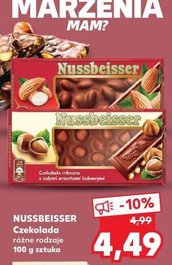 Kaufland Czekolada mleczna z całymi orzechami alpen gold nussbeisser oferta