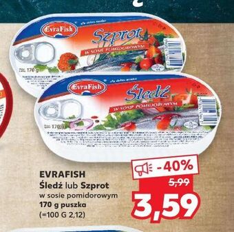 Kaufland Śledź w sosie pomidorowym evrafish oferta