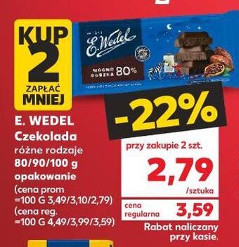 Kaufland Czekolada mocno gorzka 80% e. wedel oferta
