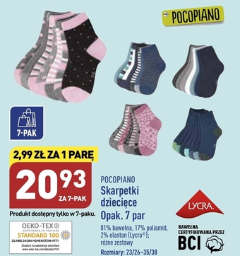 ALDI Skarpetki dziecięce pocopiano oferta