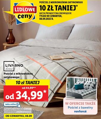 Lidl Komplet pościeli dwustronnej z mikrowłókna satynowego 140 x 200 + 70 80 cm livarno home oferta