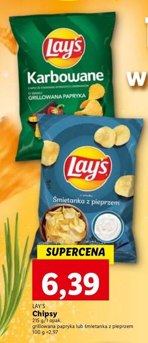 Lidl Chipsy śmietanka z pieprzem lay's oferta