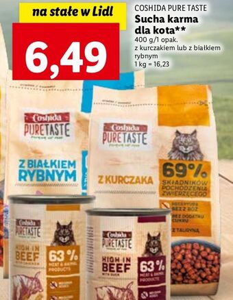 Lidl Karma dla kota z białkiem rybnym coshida pure taste oferta