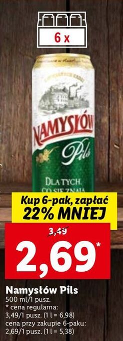 Lidl Piwo namysłów pils oferta