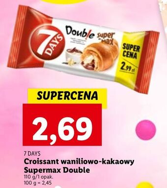 Lidl Rogal z nadzieniem kakaowo-waniliowym 7 days double max oferta