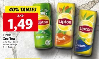 Lidl Herbata mrożona classic lipton green ice tea oferta