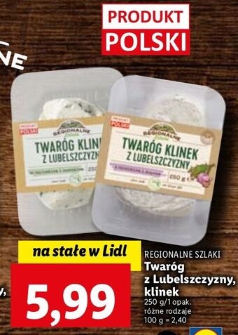 Lidl Twaróg klinek z lubelszczyzny ze szpinakiem i czosnkiem regionalne szlaki oferta