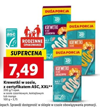 Lidl Krewetki w sosie czosnkowym king prawn oferta