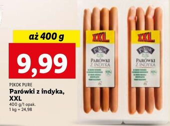 Lidl Parówki z indyka xxl pikok pure oferta