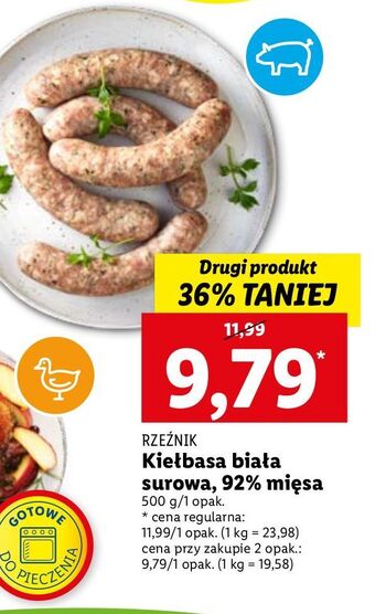 Lidl Kiełbasa biała surowa rzeźnik codzienna dostawa oferta