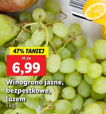 Lidl Winogrona jasne bezpestkowe oferta