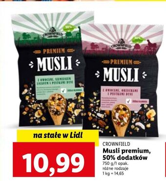 Lidl Musli premium z owocami orzechami i ziarnami crownfield oferta