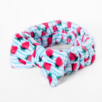 Claire's Plush makeup bow headwrap - strawberry oferta