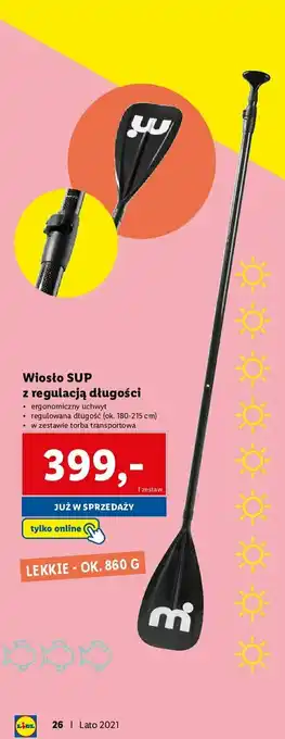 Lidl Wiosło 180-215 cm 1 SZT oferta