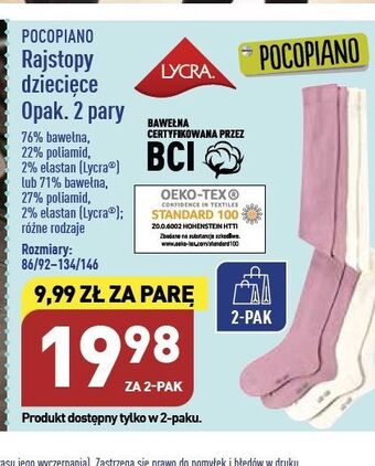 ALDI Rajstopy 86/92-134/146 pocopiano oferta