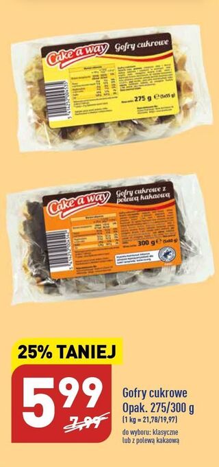 ALDI Gofry cukrowe cake a way oferta