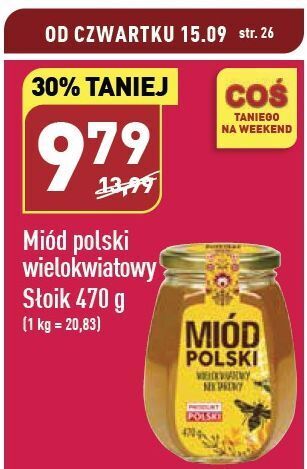 ALDI Miód z polskich pasiek wielokwiatowy nektarowy oferta