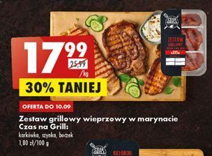 Biedronka Zestaw grillowy: szynka karkówka boczek czas na grill oferta