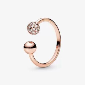 Pandora Pavé i polerowana kulka – otwarty pierścionek oferta
