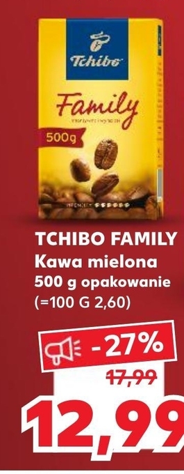 Kaufland Tchibo family kawa palona mielona 500 g oferta