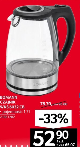 Selgros Czajnik elektryczny bomann oferta