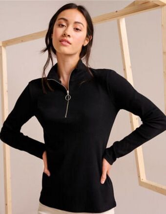 Takko Fashion Dział damski koszulka z długim rękawem - zamek błyskawiczny oferta