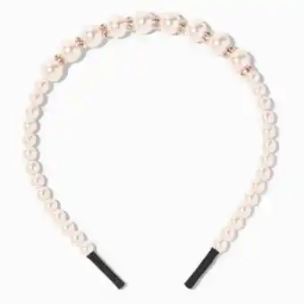 Claire's Blush faux pearl headband oferta