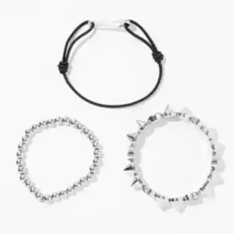 Claire's Silver spike yin yang beaded stretch bracelets (3 pack) oferta