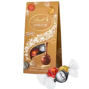 Auchan Lindt - nadziewane praliny w mlecznej białej i gorzkiej czekoladzie oferta