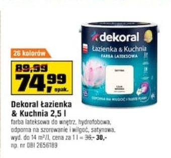 OBI Farba lateksowa dekoral oferta