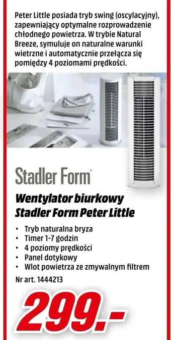 Media Markt Wentylator biurowy Stadler Form Peter Little oferta