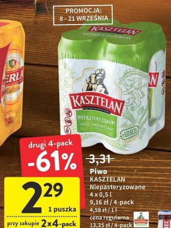 Intermarche Piwo kasztelan niepasteryzowane oferta