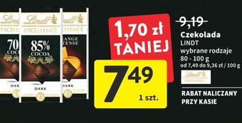 Intermarche Czekolada 70% cacao lindt excellence oferta